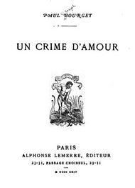 Illustration: Un Crime d'amour - Paul Bourget