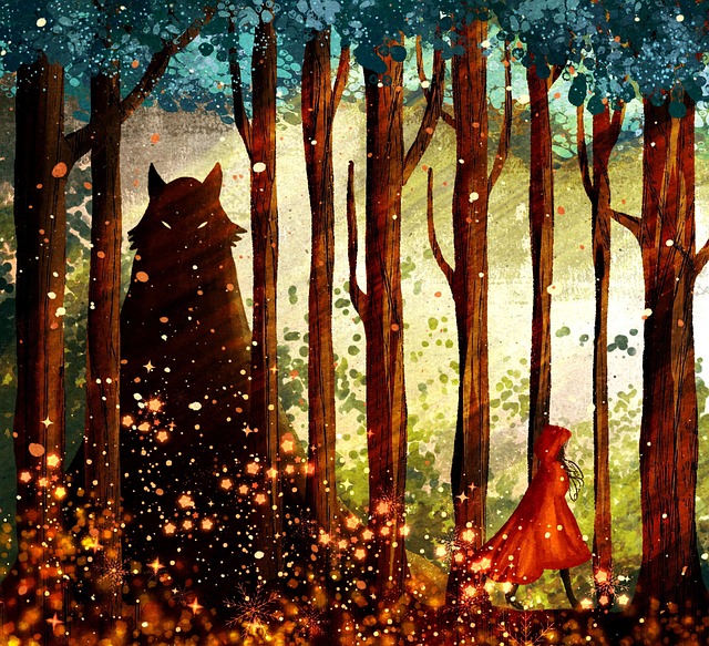 Illustration: Le petit chaperon rouge - Frères Grimm