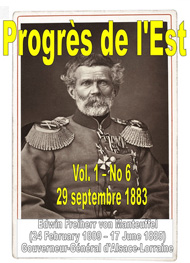 La rédaction - Le Progrès de l'Est-Volume 1-No6-29 septembre 1883