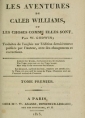 William Godwin: Les Aventures de Caleb Williams (Tome 1)