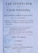 William Godwin: Les Aventures de Caleb Williams (Tome 03)